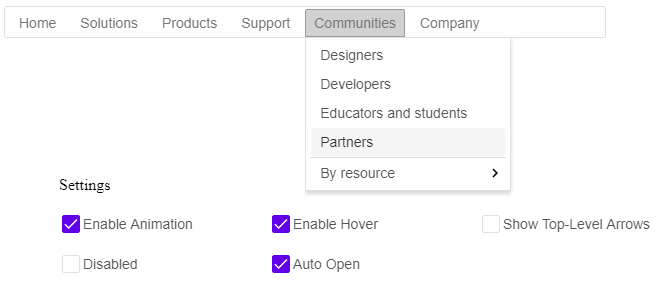 angular menu