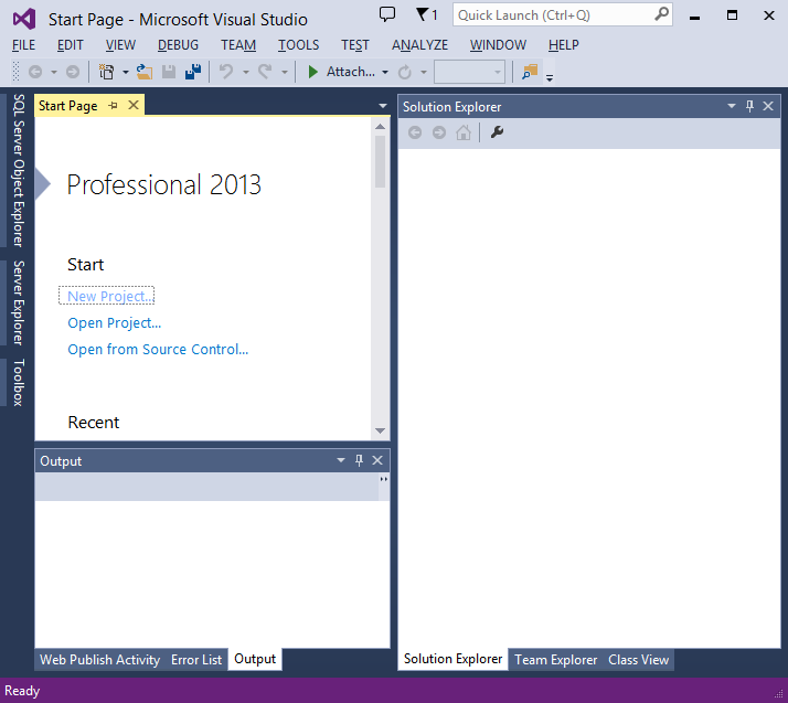 ASP .NET MVC5 - New Project