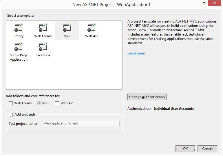 ASP .NET MVC5 - Project Dialog
