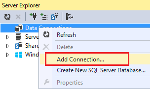ASP .NET MVC5 - Add Connection