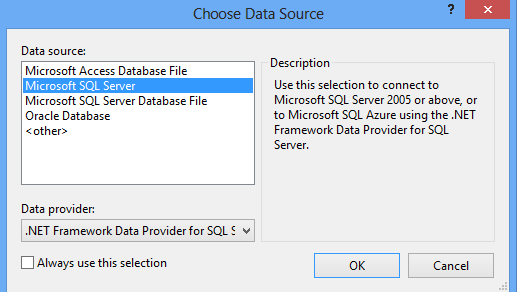 ASP .NET MVC5 - Choose Data source