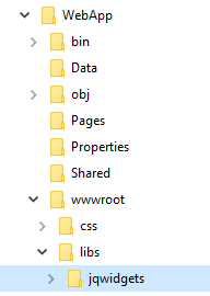 Place of jQWidgets