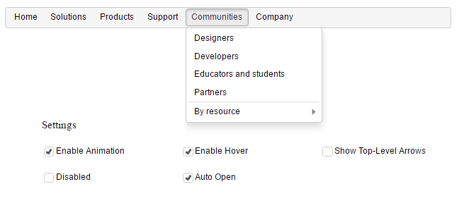 react menu