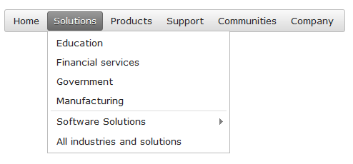jquery horizontal menu